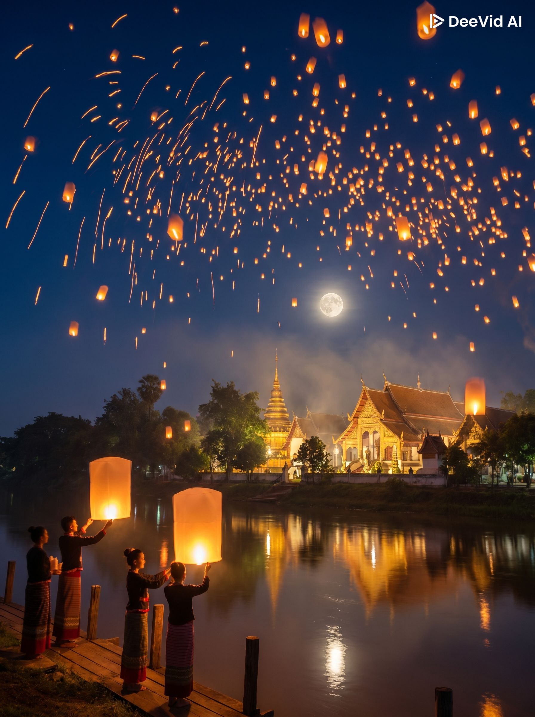 Yi Peng lantern festival Chiang Mai Lanna Thailand